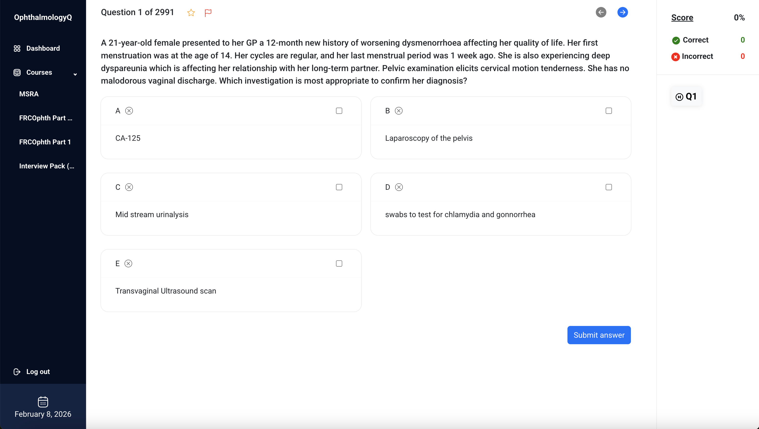 MSRA question with explanation